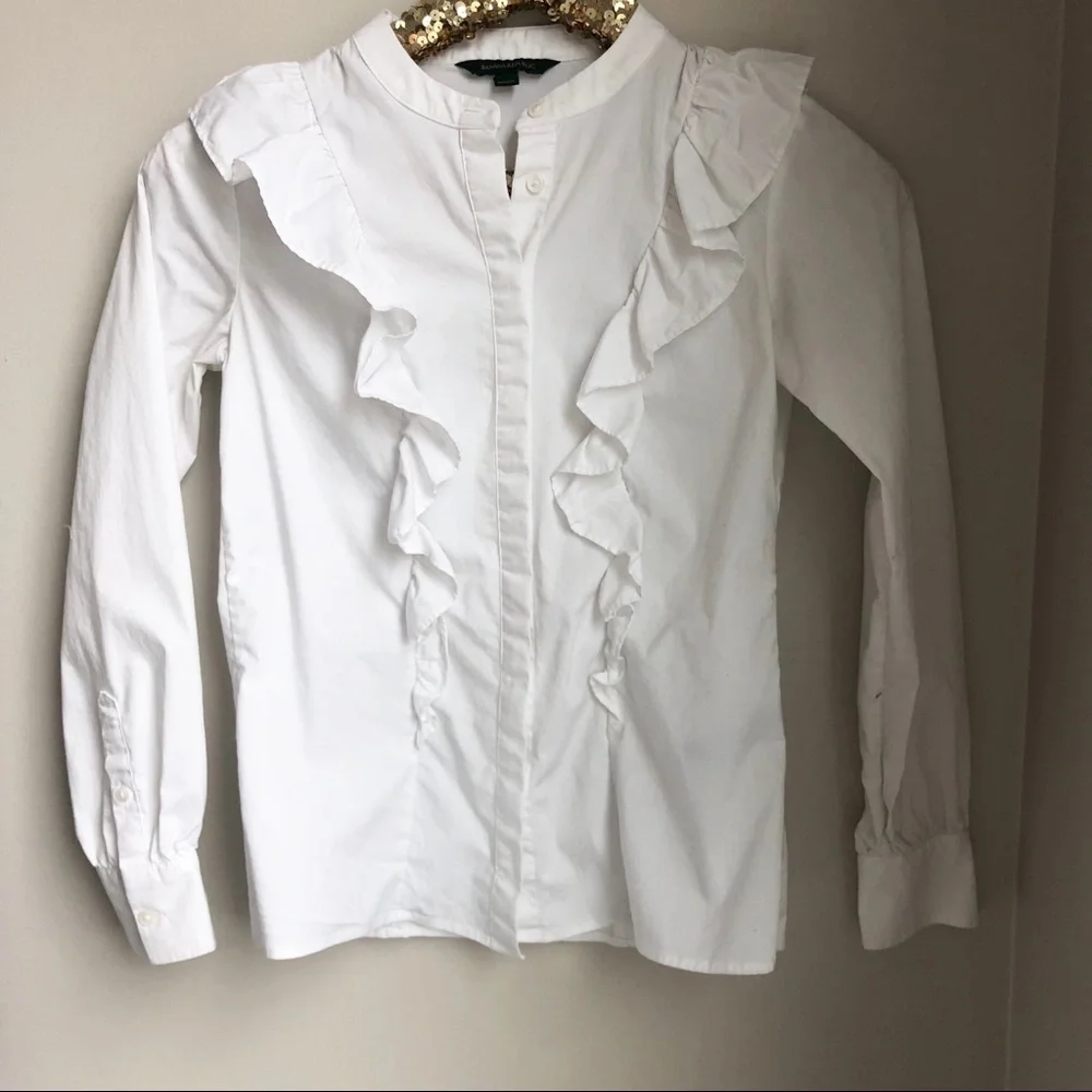 Banana Republic Riley Ruffle Front Shirt - Picture 3 of 8